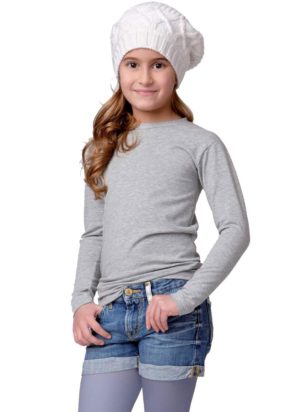 Jadea Girl κοριτσίστικη βαμβακερή μακρυμάνικη μπλούζα κωδ.263 Γκρι Μελανζέ