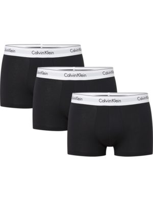 Calvin Klein 3 τμχ μαύρα βαμβακερά αντρικά boxer με άσπρο λάστιχο NB2380A.001