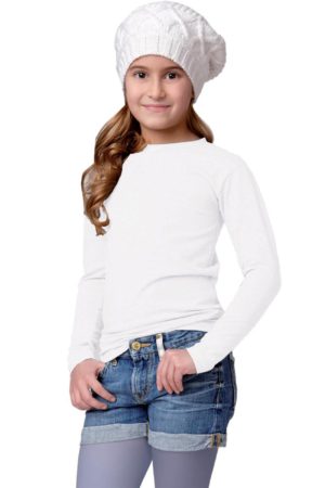 Jadea Girl κοριτσίστικη βαμβακερή μακρυμάνικη μπλούζα κωδ.263 Άσπρο