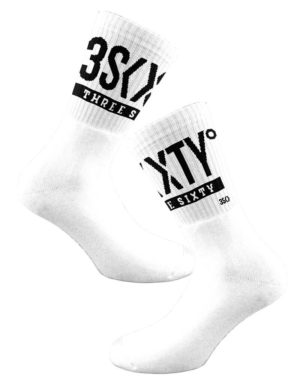 3SIXTY άσπρες γυναικείες βαμβακερές αθλητικές κάλτσες S502-4W.01