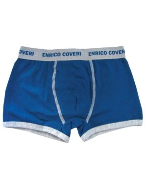 Enrico Coveri πετρόλ-κοβάλτιο boxer με γκρι μελανζέ λάστιχο για αγόρια έως 10 ετών κωδ. EB4036