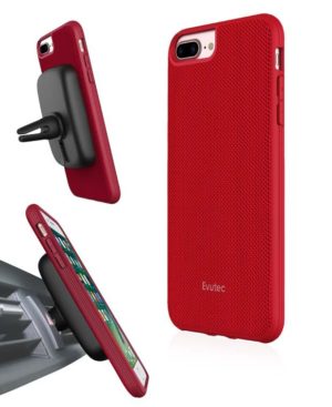 Θήκη Evutec AERGO Ballistic Nylon για Apple iPhone 8,7,6s PLUS με Μαγνητική Βάση Vent - ΚΟΚΚΙΝΟ - AC-67S-MK-BP2