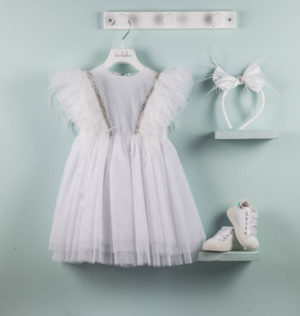 Βαπτιστικό φορεματάκι για κορίτσι Λευκό Belinda 9525, Bambolino, bmb-9525