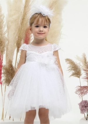 Βαπτιστικό φορεματάκι για κορίτσι Λευκό Κ4508Φ-Λ, Mi Chiamo, mc22-K4508F-L