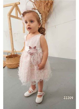 Βαπτιστικό Φορεματάκι Ροζ για κορίτσι 22209, Bonito, bon-22209