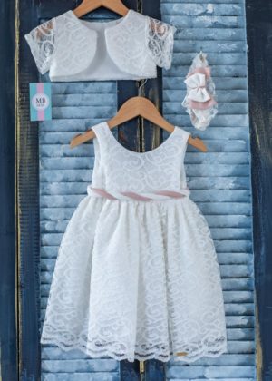 Βαπτιστικό φορεματάκι για κορίτσι Εκρού Κ66Ε Mak Baby, mak-k66e