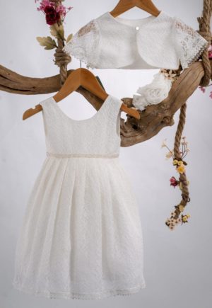 Βαπτιστικό Φόρεμα για κορίτσι Ιβουάρ Κ129 Mak Baby, mak-k129