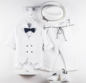 Βαπτιστικό κοστουμάκι για αγόρι King Λευκό 9719, Bambolino, bmb-9719