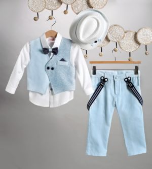 Βαπτιστικό Κοστουμάκι για Αγόρι Σιέλ 2805-2, New Life, nl-2805-2