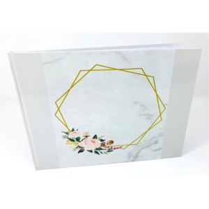 Βιβλίο Ευχών Διαμάντι με Λουλούδια σε Λευκό | 20,5 x 27,5cm | ΒΕΑ12, rin-bea12