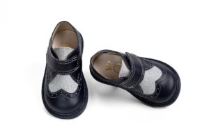 Χειροποίητο Βαπτιστικό Παπούτσι Περπατήματος για Αγόρι Μπλε-Γκρι Α421Μ, Everkid, ever-s24-A421M