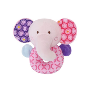 Lorelli Λούτρινη Κουδουνίστρα Elephant Pink 10191330005, lo-10191330005