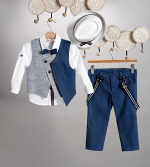 Βαπτιστικό Κοστουμάκι για Αγόρι Μπλε 2811-2, New Life, nl-2811-2