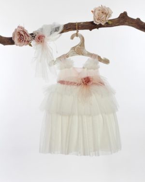 Βαπτιστικό φορεματάκι για κορίτσι Λευκό-Σάπιο Μήλο Φ-589, Lollipop, bls-22-f-589
