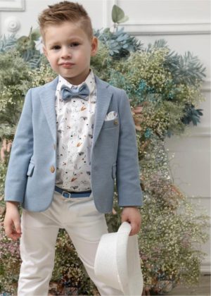 Βαπτιστικό Κοστουμάκι για Αγόρι Σιέλ-Λευκό Α4625-ΣΛ, Mi Chiamo, mc23-A4625-SL