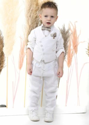 Βαπτιστικό κοστουμάκι για αγόρι Λευκό Α4500, Mi Chiamo, mc22-A4500
