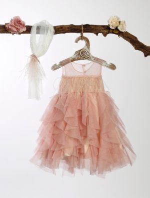 Βαπτιστικό Φορεματάκι για Κορίτσι Σομόν ΦΛ-605, Lollipop, bls-23-fl-605