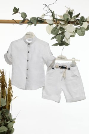 Βαπτιστικό Κοστουμάκι για Αγόρι Λευκό Α4630, Mi Chiamo, mc-24-A4630