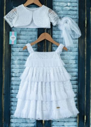 Βαπτιστικό φορεματάκι για κορίτσι Λευκό Κ100 Mak Baby, mak-k100