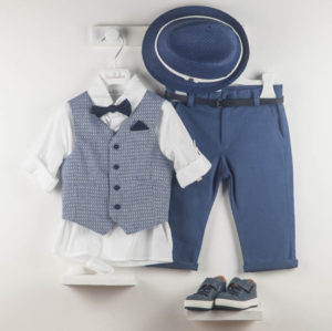 Βαπτιστικό κοστουμάκι για αγόρι Dario Μπλε 9791, Bambolino, bmb-9791