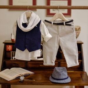 Βαπτιστικό Κοστουμάκι για Αγόρι Murphy Γκρι-Μπλε 9291, Bambolino, bmb-9291
