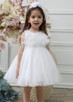 Βαπτιστικό Φορεματάκι για Κορίτσι Λευκό Κ4570Φ-Λ, Mi Chiamo, mc23-K4570F-L