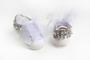 Χειροποίητο Βαπτιστικό Παπουτσάκι Sneaker για Κορίτσι Περπατήματος Λευκό Κ490Α, Everkid, ever-s24-K490A