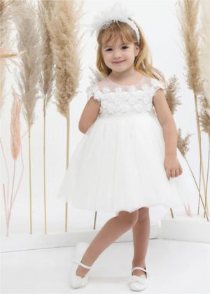 Βαπτιστικό φορεματάκι για κορίτσι Λευκό Κ4513Φ, Mi Chiamo, mc22-K4513F