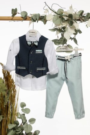 Βαπτιστικό Κοστουμάκι για Αγόρι Οινοπνευματί-Μπλε Α4670, Mi Chiamo, mc-24-A4670