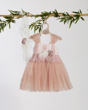 Βαπτιστικό Φορεματάκι για Κορίτσι Σομόν Φ-2425, Lollipop, bls-24-F-2425