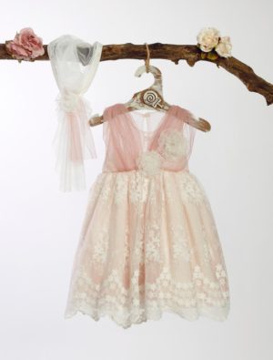 Βαπτιστικό Φορεματάκι για Κορίτσι Ροζ ΦΛ-607, Lollipop, bls-23-fl-607