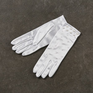 Νυφικά Γάντια Κοντά με Χάντρες Λευκά 2116-9, nv-02.02500.006