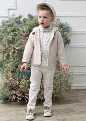 Βαπτιστικό Κοστουμάκι για Αγόρι Μπεζ-Λευκό Α4623-ΜΛ, Mi Chiamo, mc23-A4623-ML