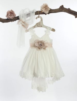 Βαπτιστικό φορεματάκι για κορίτσι Λευκό Φ-580, Lollipop, bls-22-f-580