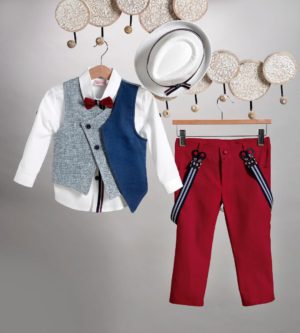 Βαπτιστικό Κοστουμάκι για Αγόρι Κόκκινο-Μπλε 2811-1, New Life, nl-2811-1