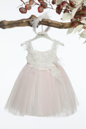 Βαπτιστικό Φορεματάκι για Κορίτσι Ροζ Κ4587Ρ, Mi Chiamo, mc-24-K4587R