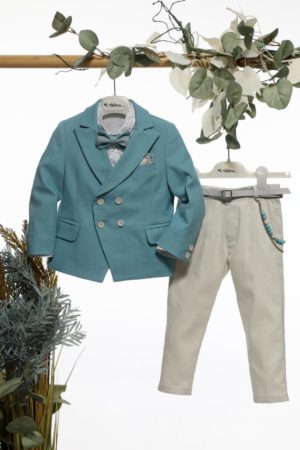 Βαπτιστικό Κοστουμάκι για Αγόρι Οινοπνευματί-Λευκό Πάγου Α4665, Mi Chiamo, mc-24-A4665