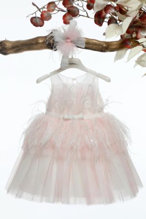Βαπτιστικό Φορεματάκι για Κορίτσι Ροζ Κ4583Ρ, Mi Chiamo, mc-24-K4583R