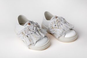 Χειροποίητο Βαπτιστικό Παπουτσάκι Sneaker για Κορίτσι Περπατήματος Λευκό ΒΗ305A, Everkid, ever-s23-BH305A
