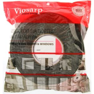 Viosarp Αφρώδες Αεροστόπ Αυτοκόλλητη Ταινία Παραθύρου / Πόρτας σε Γκρί Χρώμα 8mx1.5cm