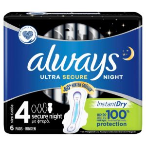 Always Σερβιέτα Ultra Night Secure Instant dry 6 Τεμαχίων