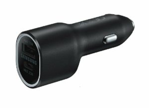 Samsung EP-L4020NBEGEU super fast car charger 1x USB-C-Port 25 Watt -1x USB-Port 15 Watt black