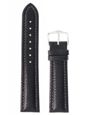 Λουρί Hirsch Buffalo 1135-0250 Black Leather Strap