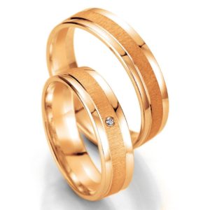Breuning Smart Line 7053-7054 Χρυσές Δίχρωμες Βέρες Γάμου - Ροζ Χρυσό / Κ8