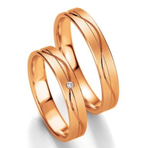 Breuning Smart Line Slim 7135-7136 Χρυσές Δίχρωμες Βέρες Γάμου - Ροζ Χρυσό / Κ8