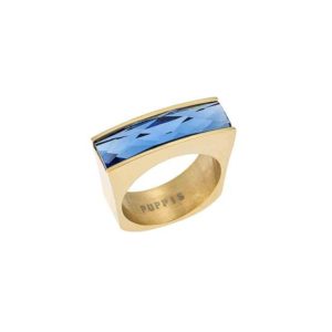 Puppis PUR38117G Δαχτυλίδι Από Επιχρυσωμένο Ατσάλι με Μπλε Ζιργκόν