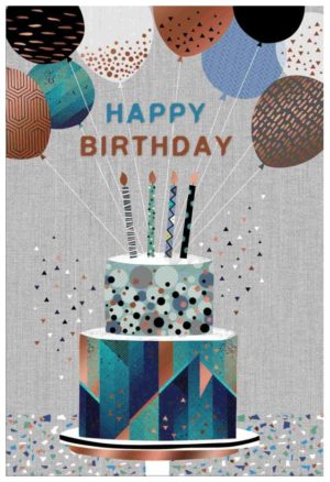 12 Εποχές Handmade Κάρτα Παραλληλόγραμμη Happy Birthday Τούρτα CN-01-FL105-16
