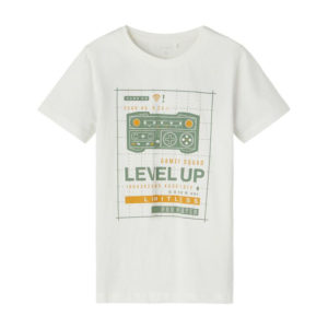 T-shirt Name It για αγόρια λευκό Level Up 11-12 ετών (146-152εκ.)
