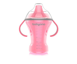 Ποτηράκι Non-spill με σκληρό στόμιο ροζ 270ml Babyono