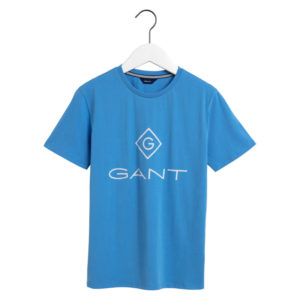Μπλούζα t-shirt Lock-up pacific blue Gant